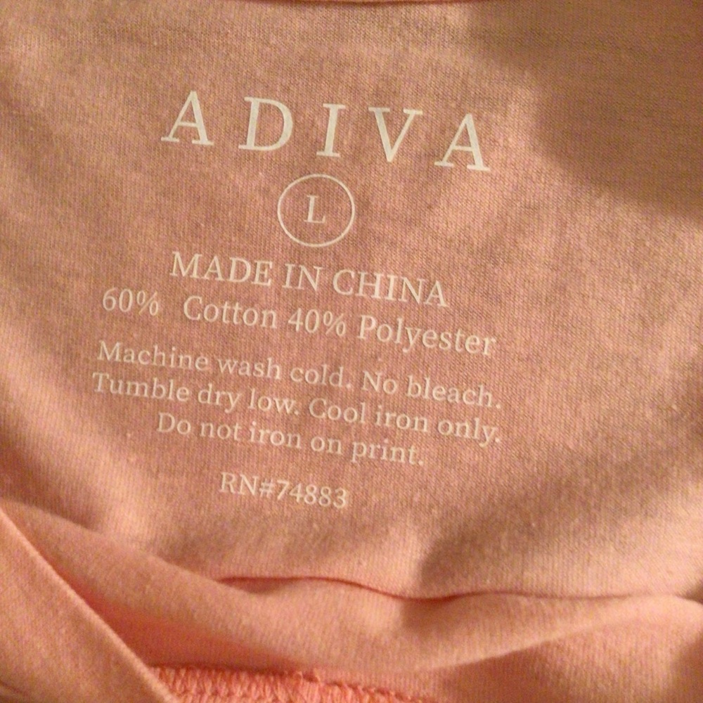 Adiva Pink Blame The Champagne Graphic Tee NWT  L  Preppy Casual Travel Beach - Picture 3 of 6